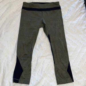 Cropped Green and Black Spotted Lululemon Pants